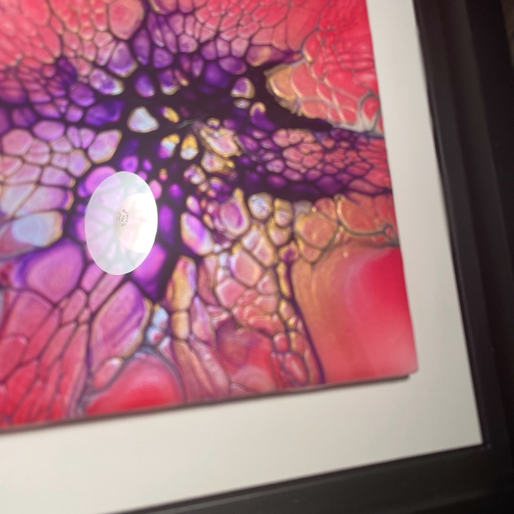 Wall Abstract Art Chizuko Art Fluid Tile Art Framed Matted Signed - Picture 4 of 14